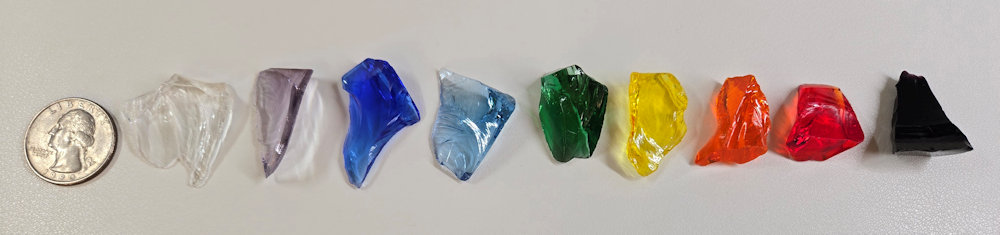 Gem 9 Piece Chakra Set Monatomic Andara Crystals 31.5 g.