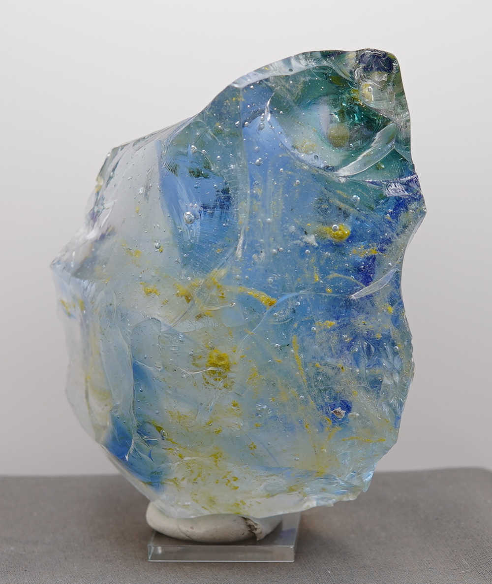 *One of a Kind* Gem Multi Rainbow "Heart" with Sea Foam Monatomic Andara Crystal 842.0 g. - Image 2