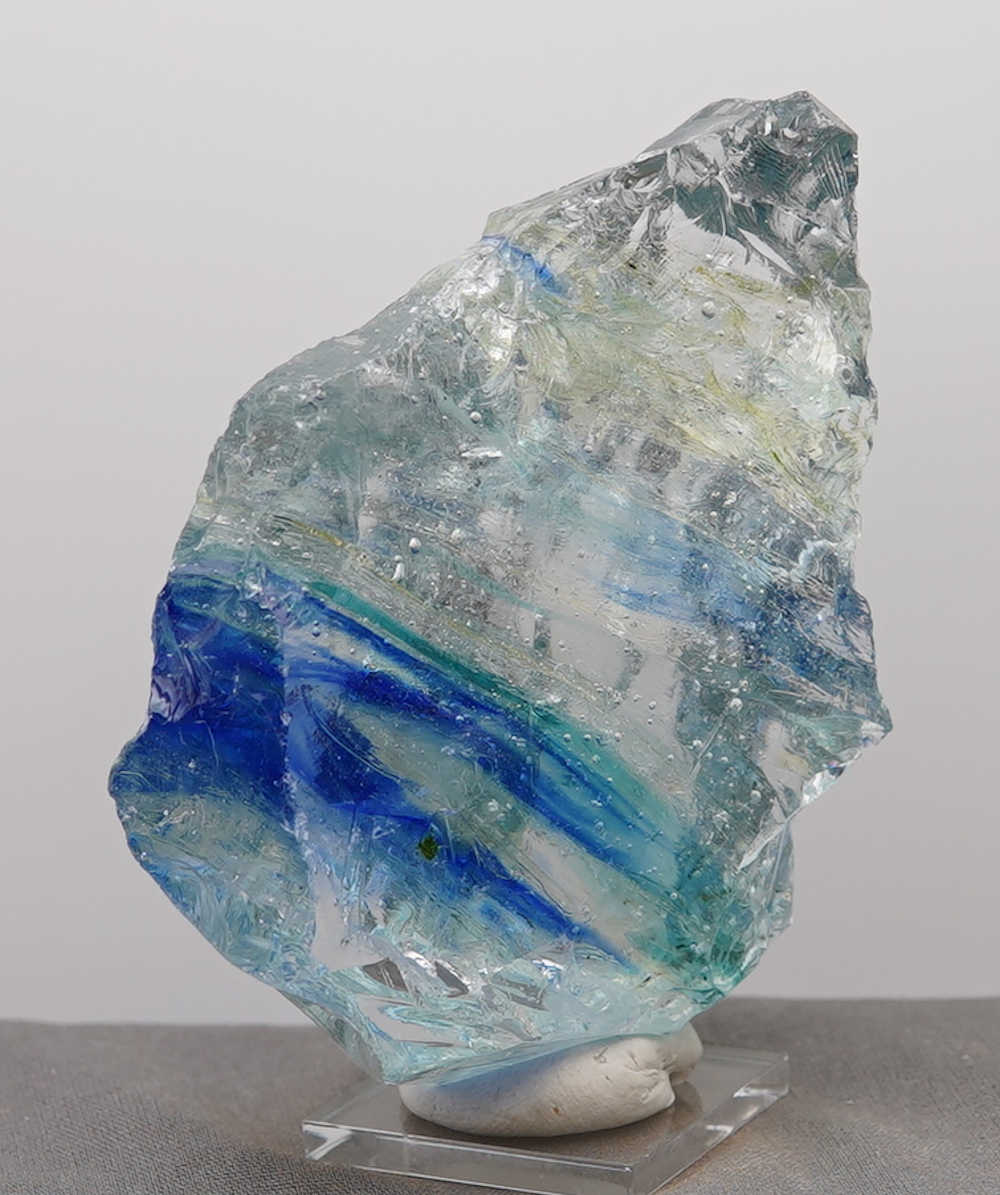 *One of a Kind* Gem Multi Rainbow "Heart" with Sea Foam Monatomic Andara Crystal 336.7 g.
