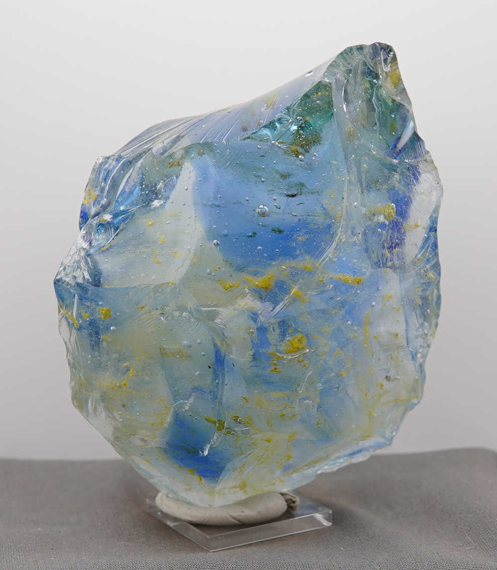 *One of a Kind* Gem Multi Rainbow "Heart" with Sea Foam Monatomic Andara Crystal 842.0 g. - Image 3