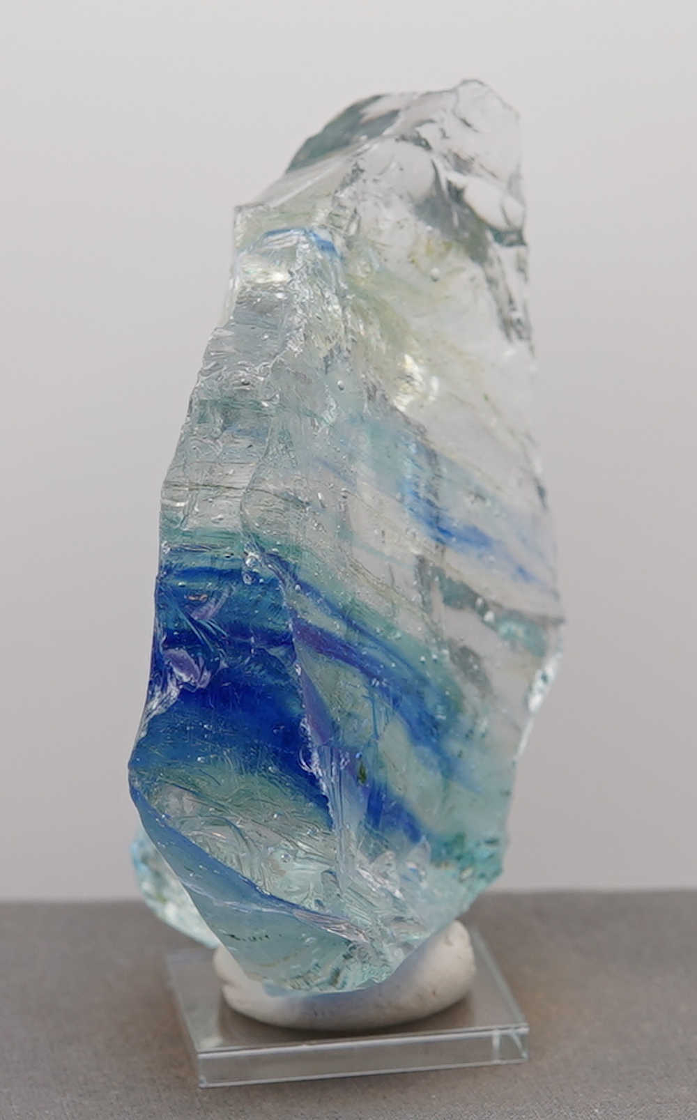 *One of a Kind* Gem Multi Rainbow "Heart" with Sea Foam Monatomic Andara Crystal 336.7 g. - Image 2