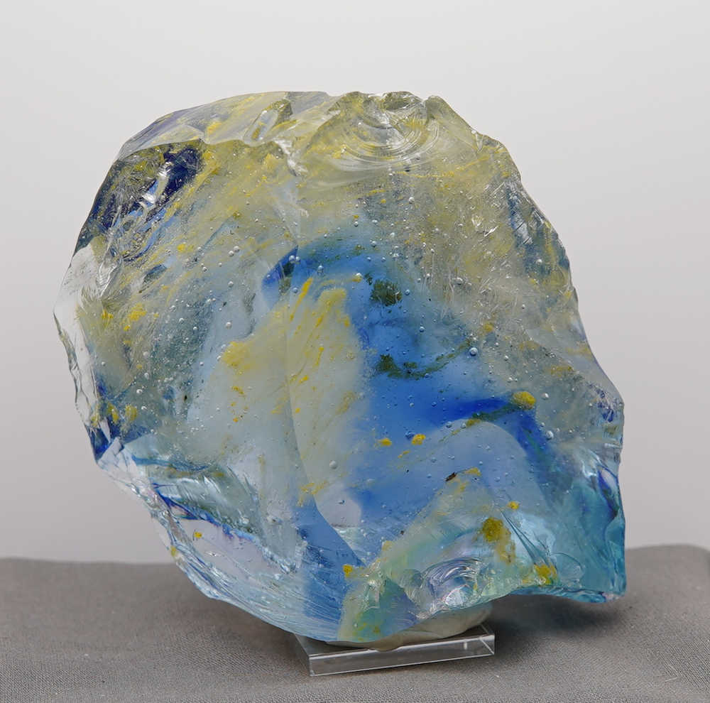 *One of a Kind* Gem Multi Rainbow "Heart" with Sea Foam Monatomic Andara Crystal 842.0 g. - Image 11