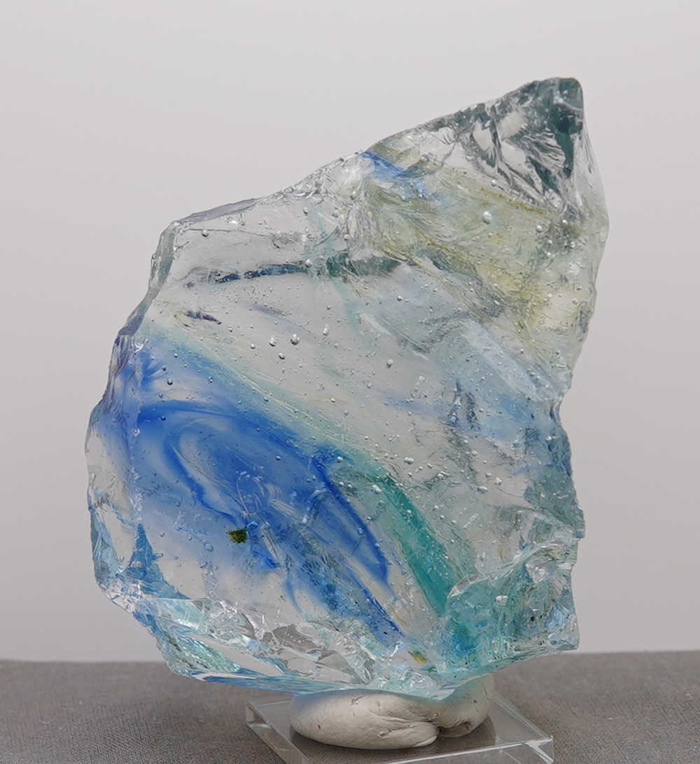 *One of a Kind* Gem Multi Rainbow "Heart" with Sea Foam Monatomic Andara Crystal 336.7 g. - Image 12
