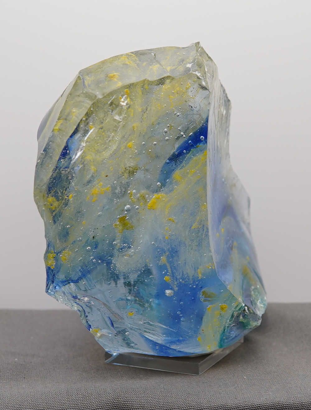 *One of a Kind* Gem Multi Rainbow "Heart" with Sea Foam Monatomic Andara Crystal 842.0 g. - Image 12