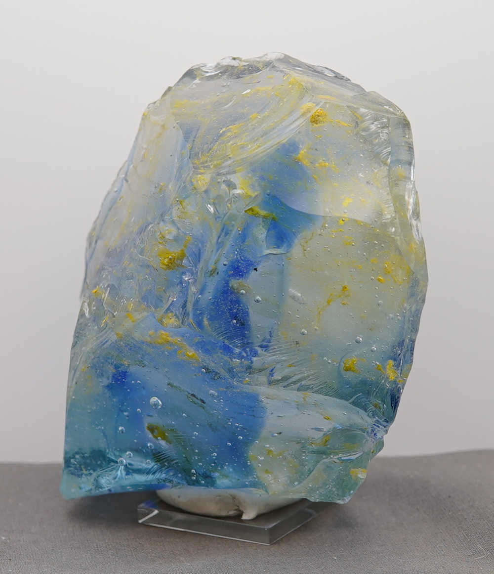 *One of a Kind* Gem Multi Rainbow "Heart" with Sea Foam Monatomic Andara Crystal 842.0 g. - Image 13