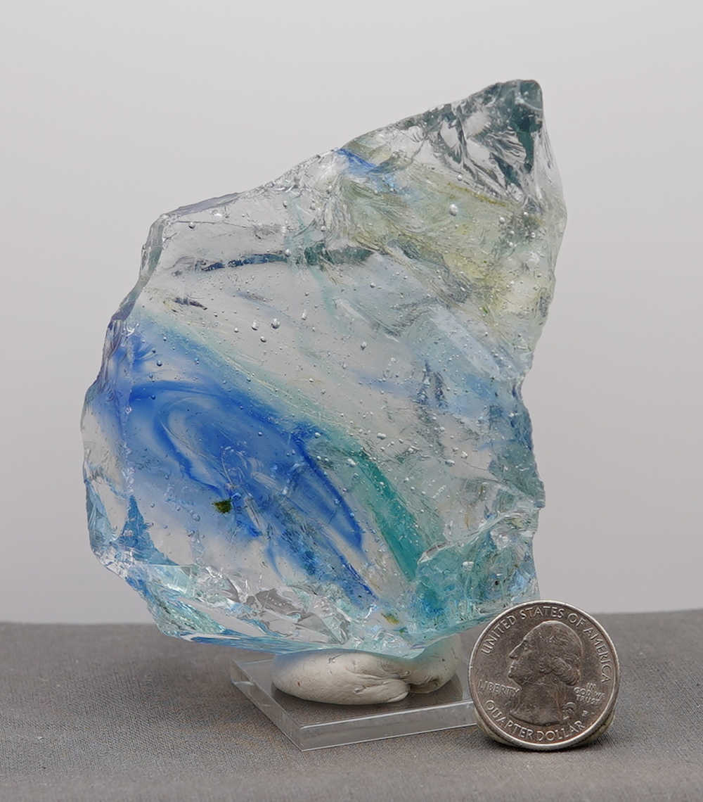 *One of a Kind* Gem Multi Rainbow "Heart" with Sea Foam Monatomic Andara Crystal 336.7 g. - Image 13