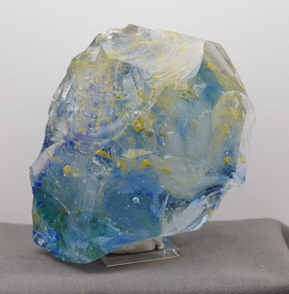 *One of a Kind* Gem Multi Rainbow "Heart" with Sea Foam Monatomic Andara Crystal 842.0 g. - Image 14
