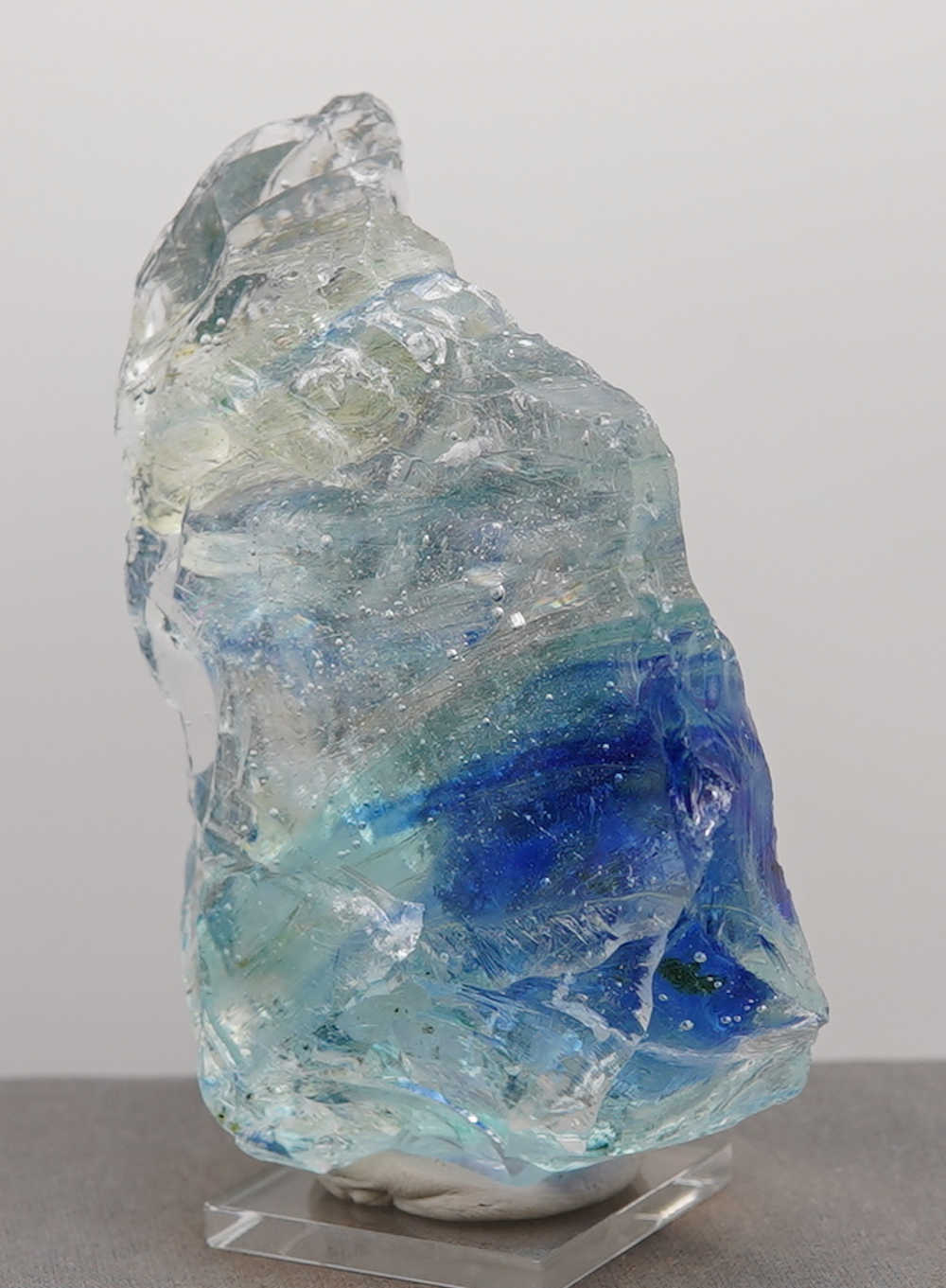 *One of a Kind* Gem Multi Rainbow "Heart" with Sea Foam Monatomic Andara Crystal 336.7 g. - Image 3