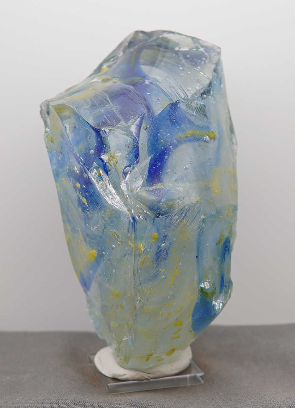 *One of a Kind* Gem Multi Rainbow "Heart" with Sea Foam Monatomic Andara Crystal 842.0 g. - Image 5