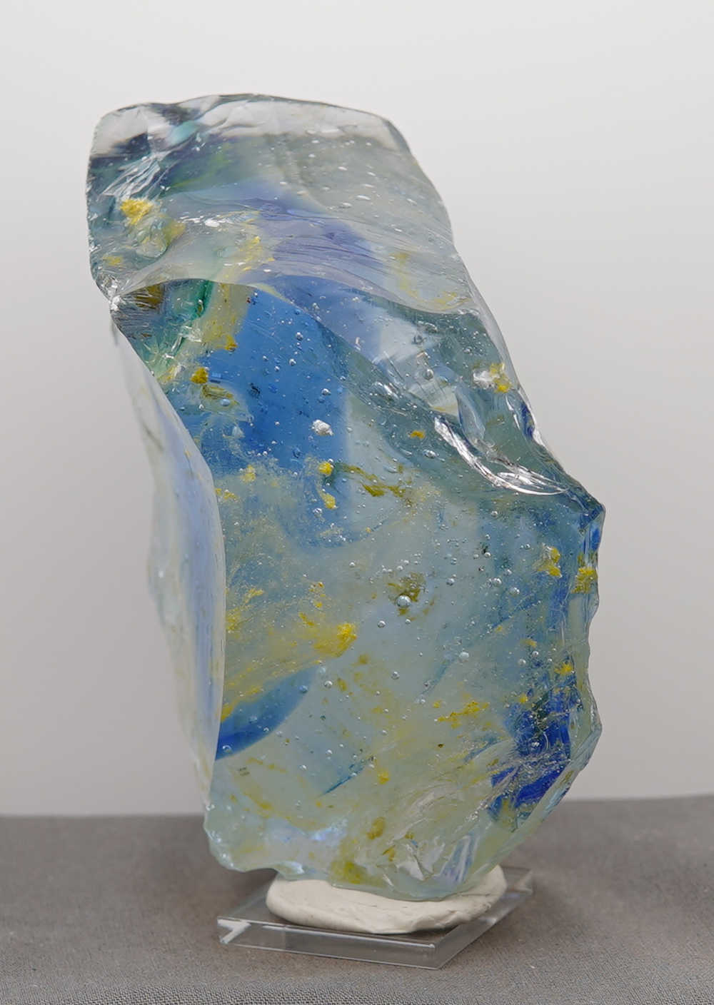 *One of a Kind* Gem Multi Rainbow "Heart" with Sea Foam Monatomic Andara Crystal 842.0 g. - Image 6