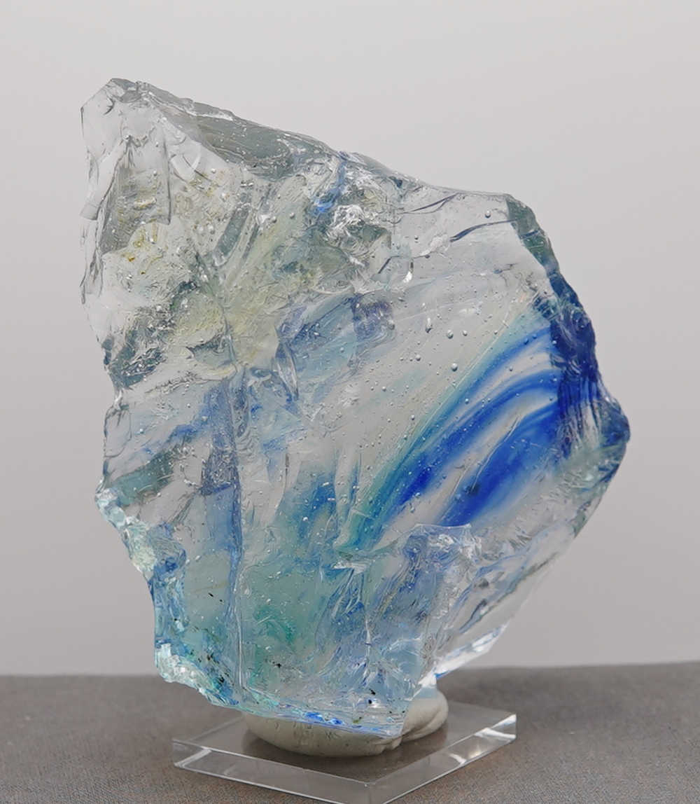 *One of a Kind* Gem Multi Rainbow "Heart" with Sea Foam Monatomic Andara Crystal 336.7 g. - Image 5