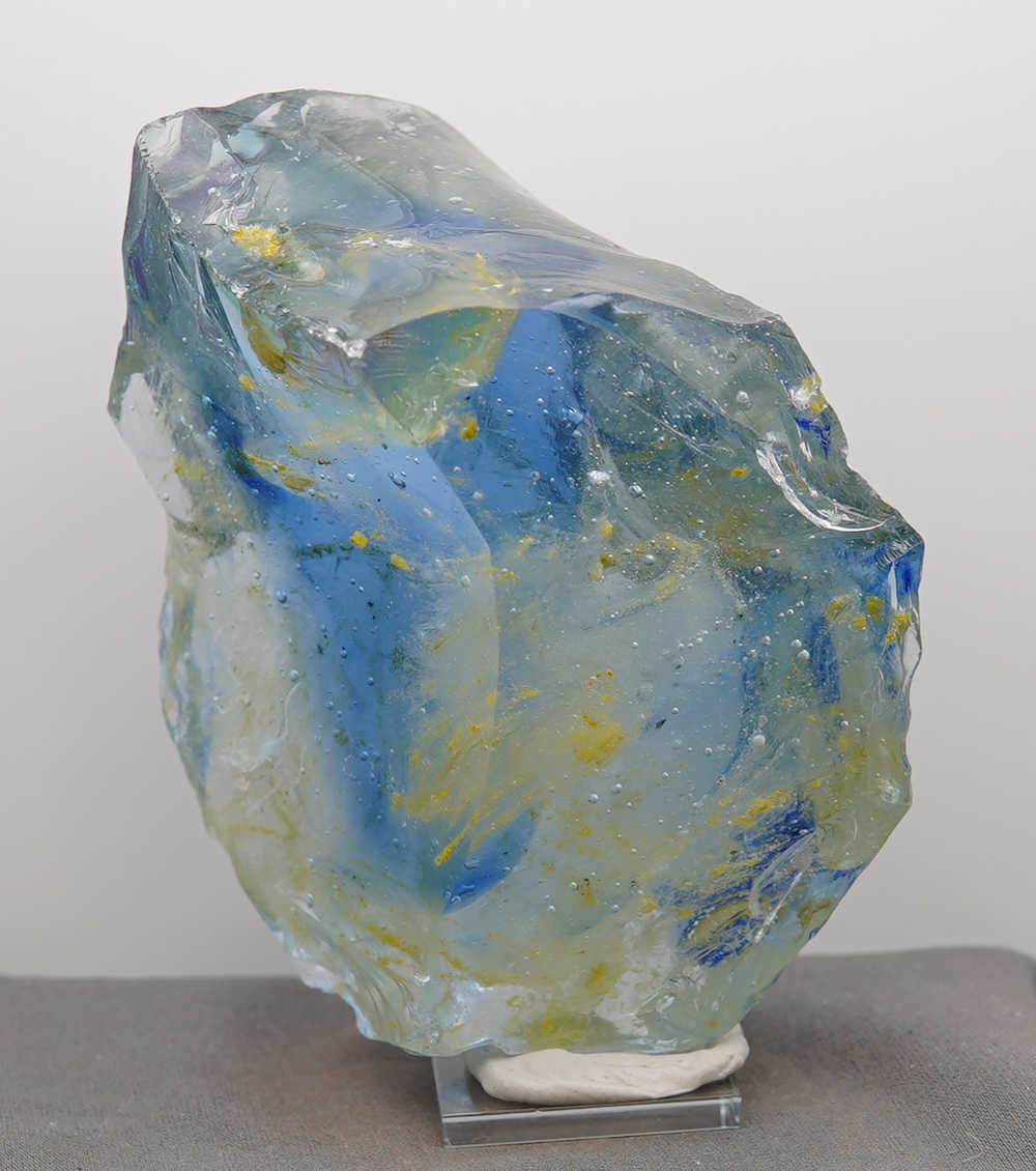 *One of a Kind* Gem Multi Rainbow "Heart" with Sea Foam Monatomic Andara Crystal 842.0 g. - Image 7