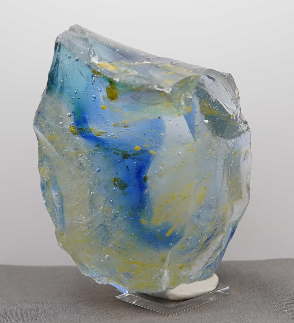 *One of a Kind* Gem Multi Rainbow "Heart" with Sea Foam Monatomic Andara Crystal 842.0 g.
