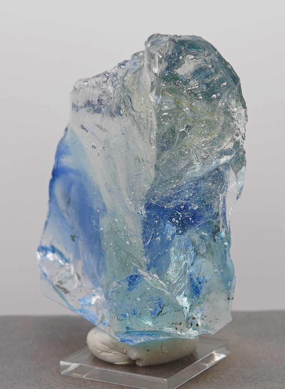 *One of a Kind* Gem Multi Rainbow "Heart" with Sea Foam Monatomic Andara Crystal 336.7 g. - Image 7