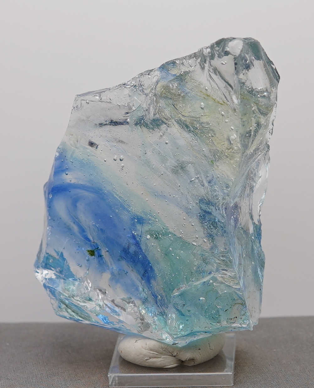 *One of a Kind* Gem Multi Rainbow "Heart" with Sea Foam Monatomic Andara Crystal 336.7 g. - Image 8