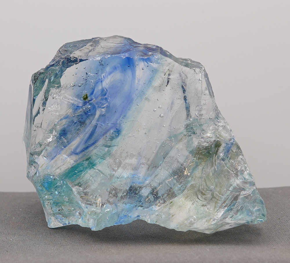 *One of a Kind* Gem Multi Rainbow "Heart" with Sea Foam Monatomic Andara Crystal 336.7 g. - Image 9