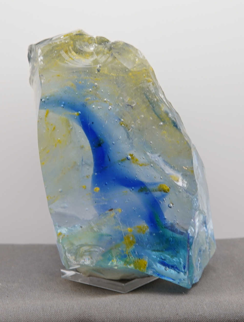 *One of a Kind* Gem Multi Rainbow "Heart" with Sea Foam Monatomic Andara Crystal 842.0 g. - Image 10