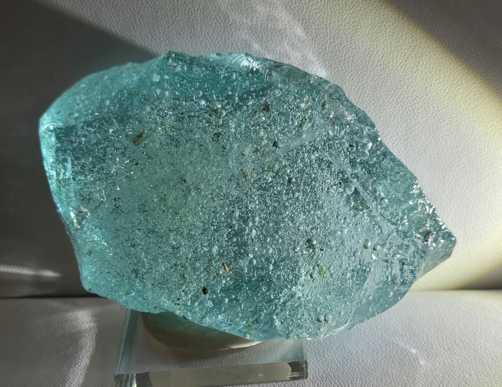 Rare Gem Bleu Topaz Sea Foam "Heart" Monatomic Andara Crystal 182.4 g. - Image 2